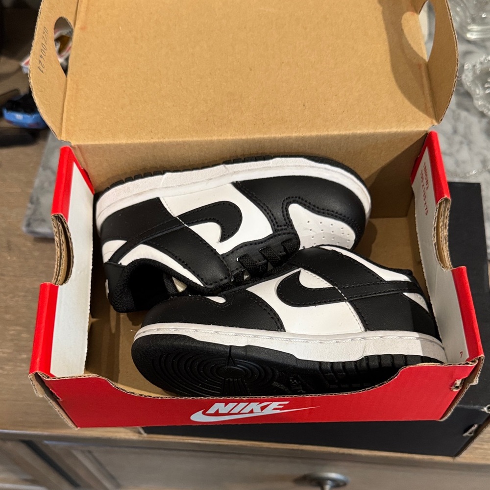 Nike Dunk Low Panda Kids Black and White Sneakers